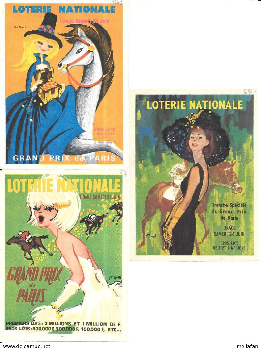 KB1802 - DEPLIANTS LOTERIE NATIONALE - GRAND PRIX DE PARIS - TIERCE - PMU - Billets De Loterie