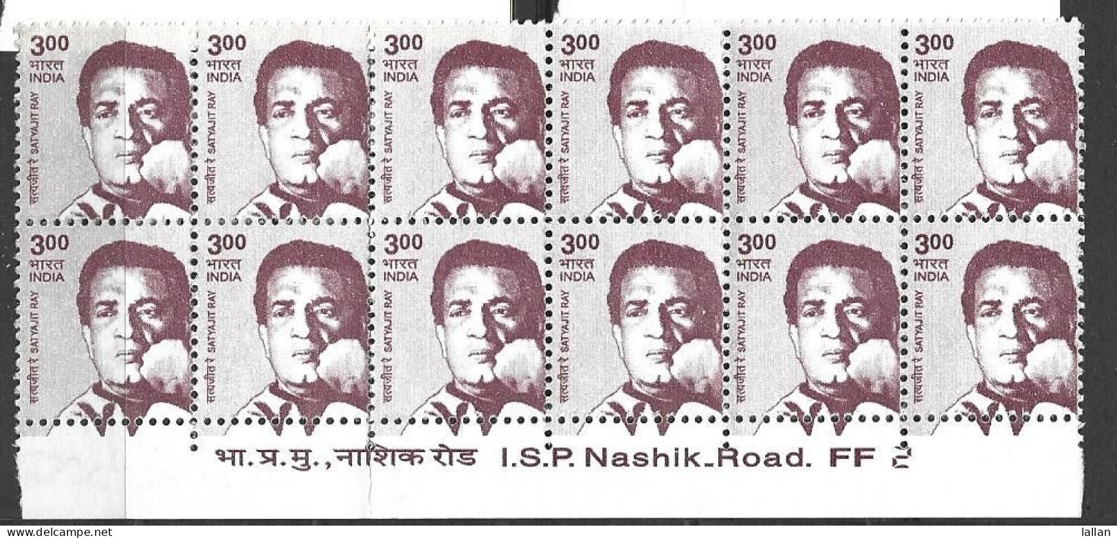 3 Blk Of 4, MNH, Satyajeet Ray, Life Time Acheivement Oscar, Cinema, Condition As Per Scan - Ungebraucht