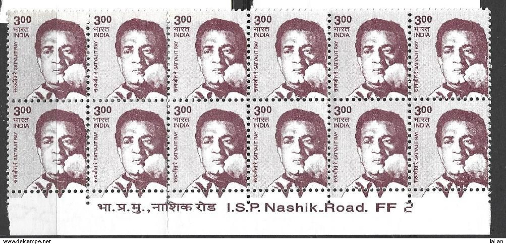 3 Blk Of 4, MNH, Satyajeet Ray, Life Time Acheivement Oscar, Cinema, Condition As Per Scan - Nuevos