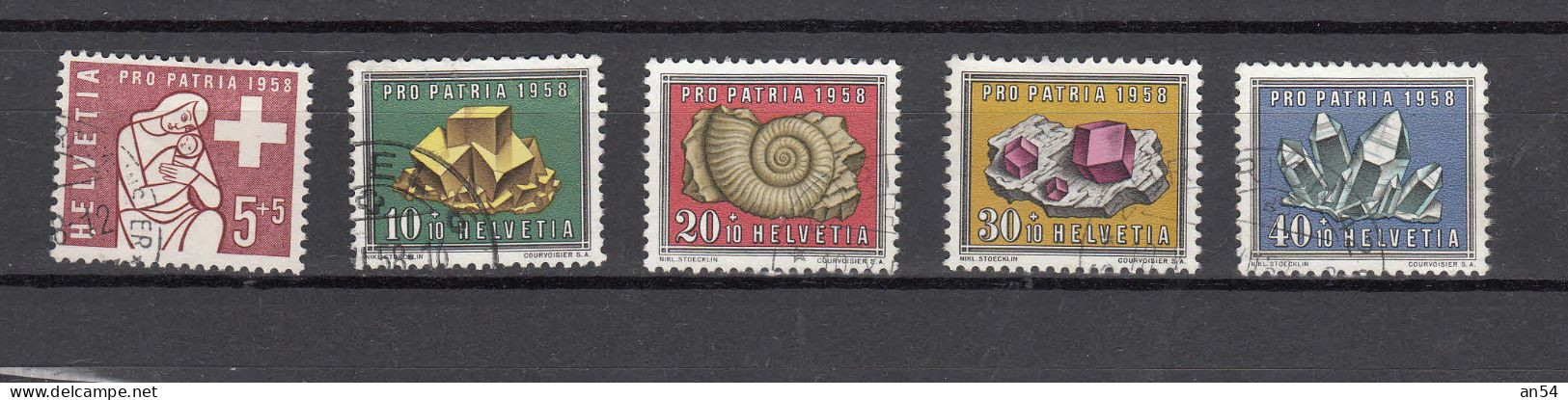 PP   1958  N° B86 à B90  OBLITERES   COTE 20.00         CATALOGUE SBK - Used Stamps