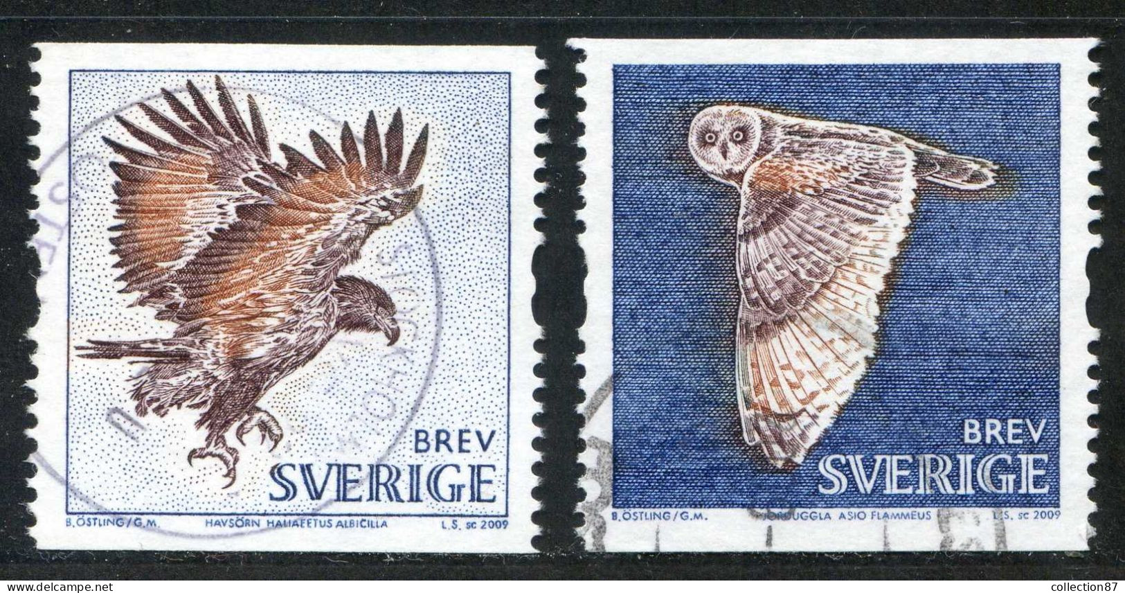 Réf 77 < SUEDE Année 2009 < Yvert N° 2680 à 2681 Ø Used < SWEDEN < Oiseaux Pygargue Et Hibou Des Marais - Usati