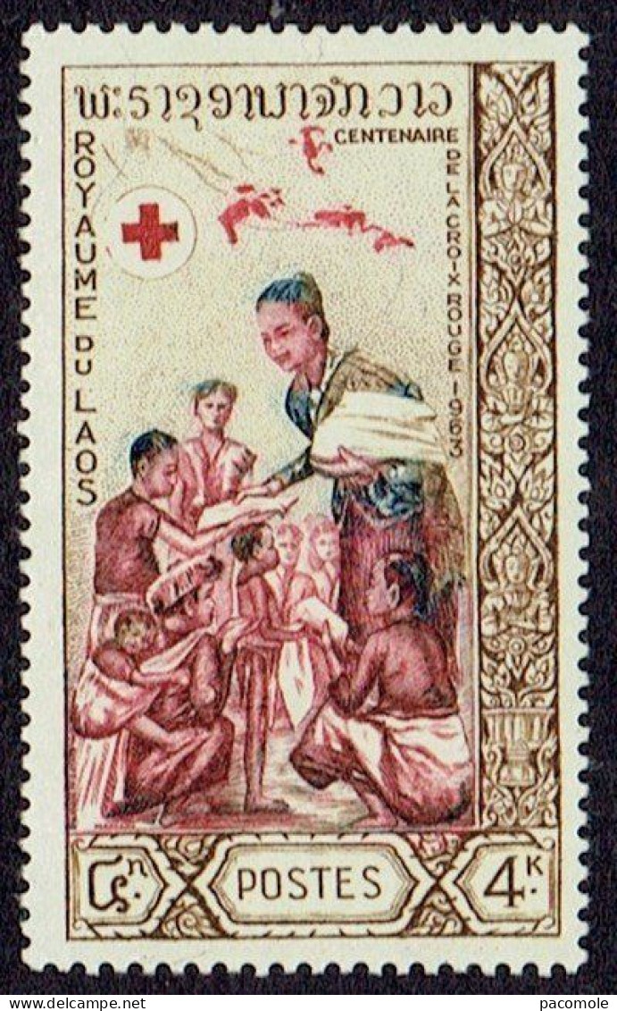 Laos - 1963 - Centenaire Croix-Rouge Inrernationale - Laos