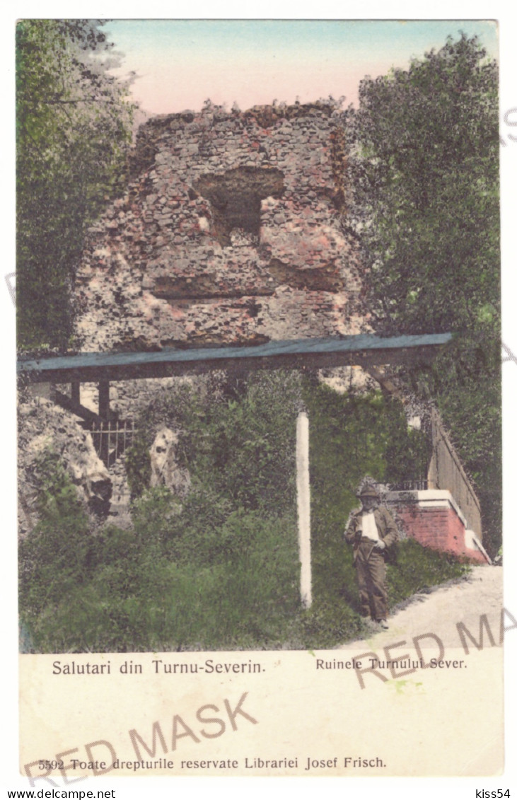 RO 63 - 20646 TURNU-SEVERIN, Ethnic, Sever Tower, Romania - Old Postcard - Used - 1909 - Rumänien
