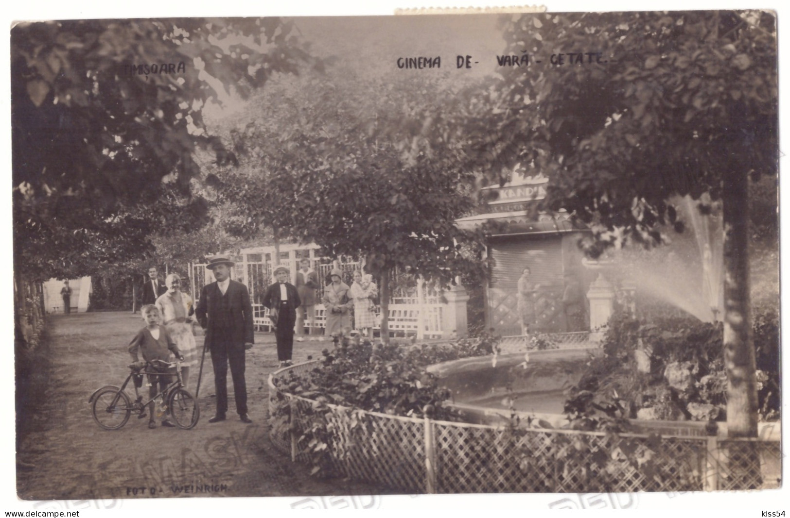 RO 63 - 22432 TIMISOARA, Summer Garden, Bike, Romania - Old Postcard, Real Photo - Used - 1928 - Rumänien