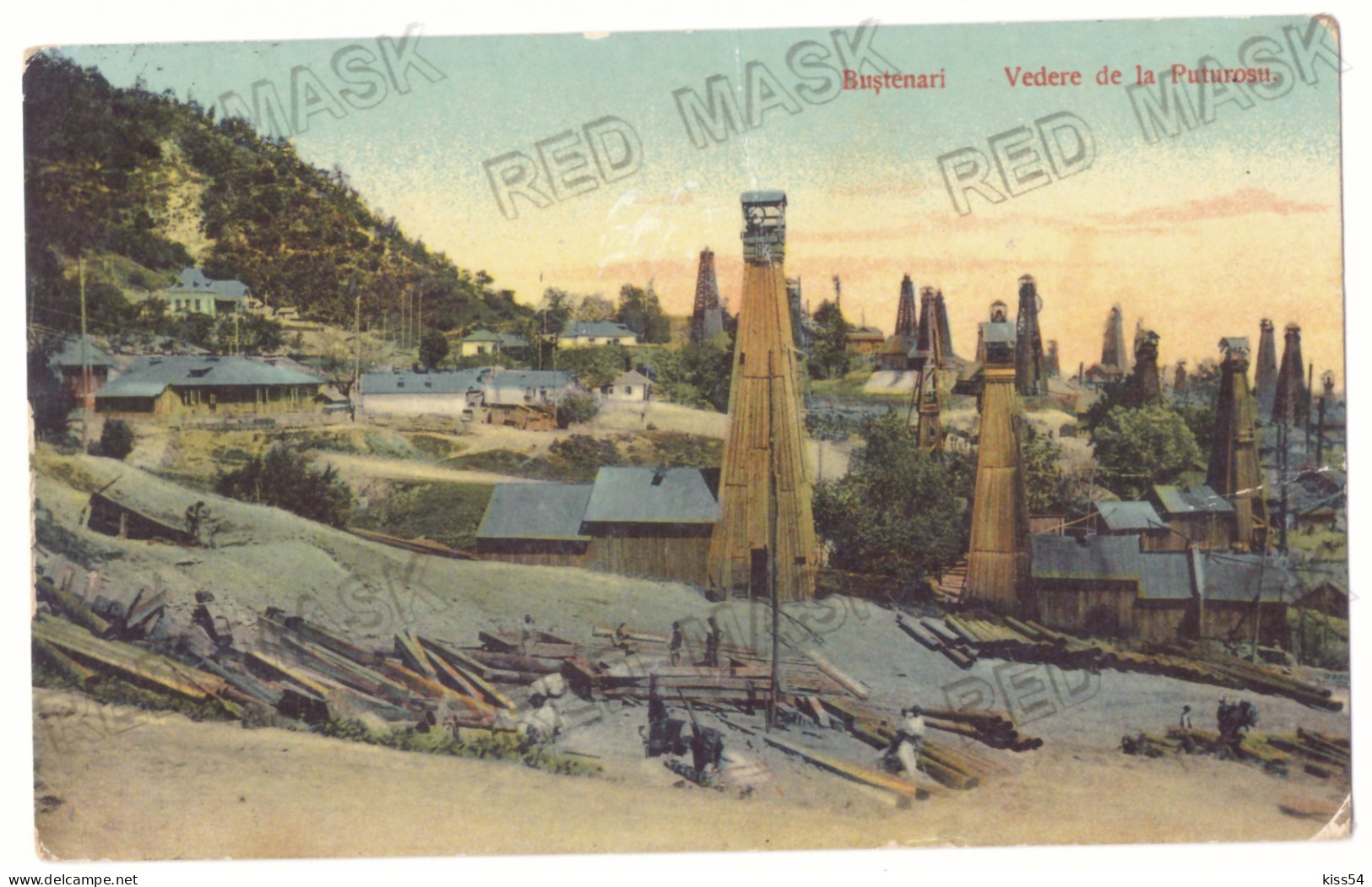 RO 63 - 24209 BUSTENARI, Prahova, Oil Wells, Romania - Old Postcard, CENSOR - Used - 1917 - Rumänien