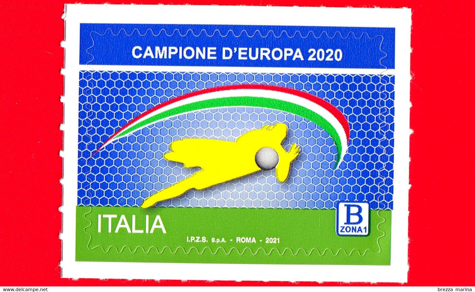 Nuovo - MNH - ITALIA - 2021 - Italia - Campioni D’Europa Di Calcio 2020 – B Zona 1 - 2021-...: Mint/hinged