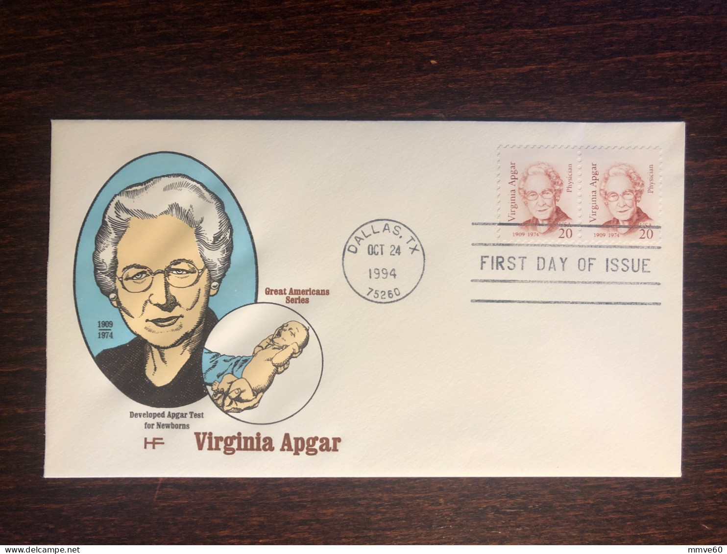 USA FDC COVER 1993 YEAR V. APGAR PEDIATRICS HEALTH MEDICINE STAMPS - 1991-2000