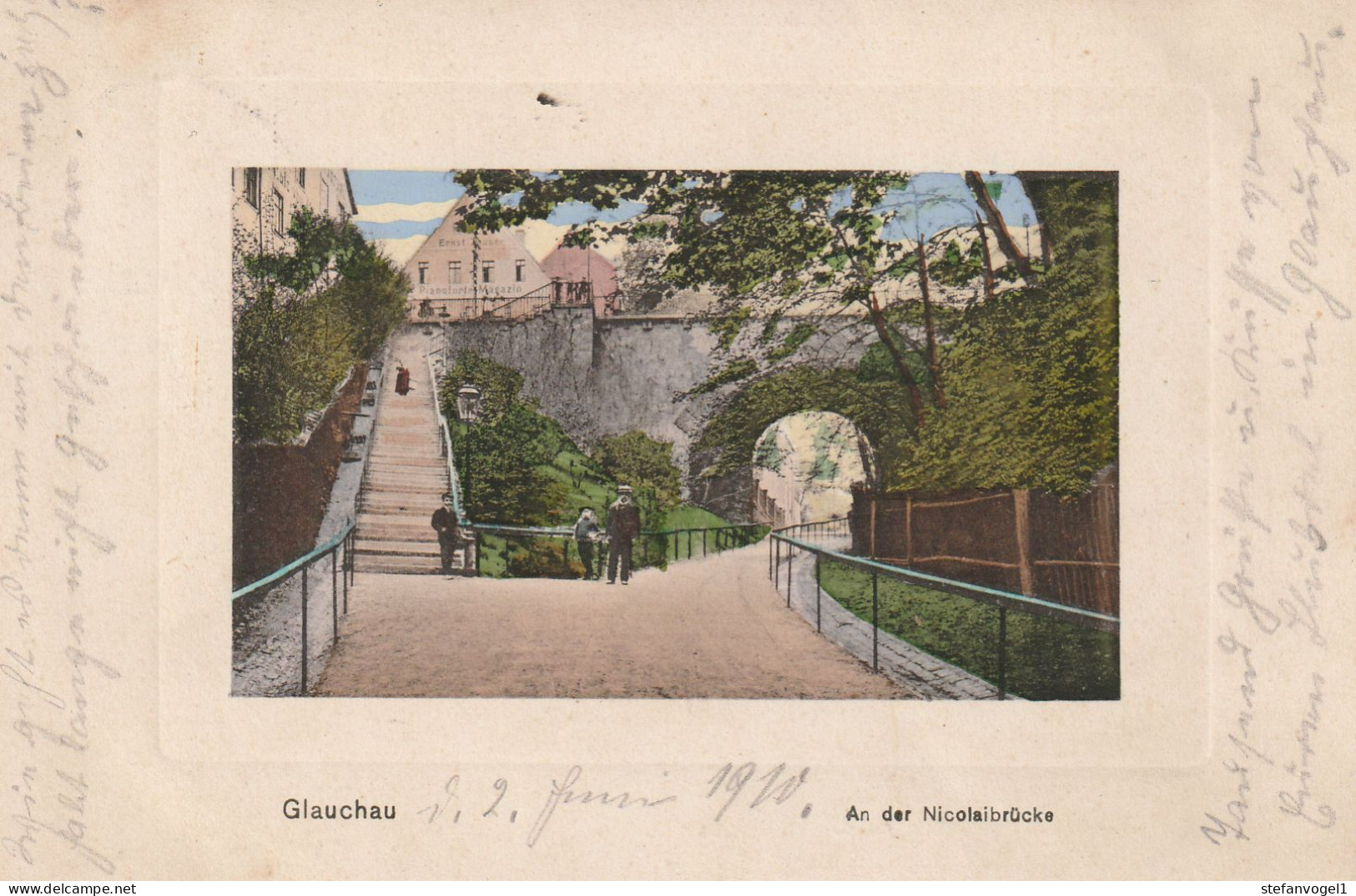 Glauchau, Nicolaibrücke Gel. 1910 - Glauchau