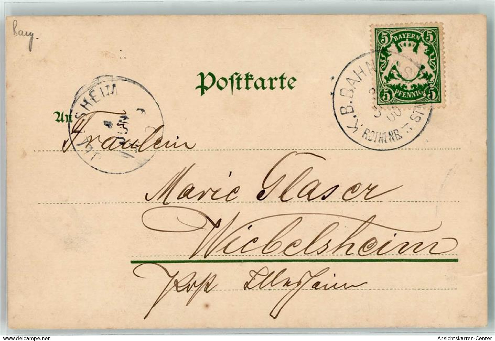 39367801 - K. B. Bahnpost Rothenburg - Steinach - Bahnpoststempel