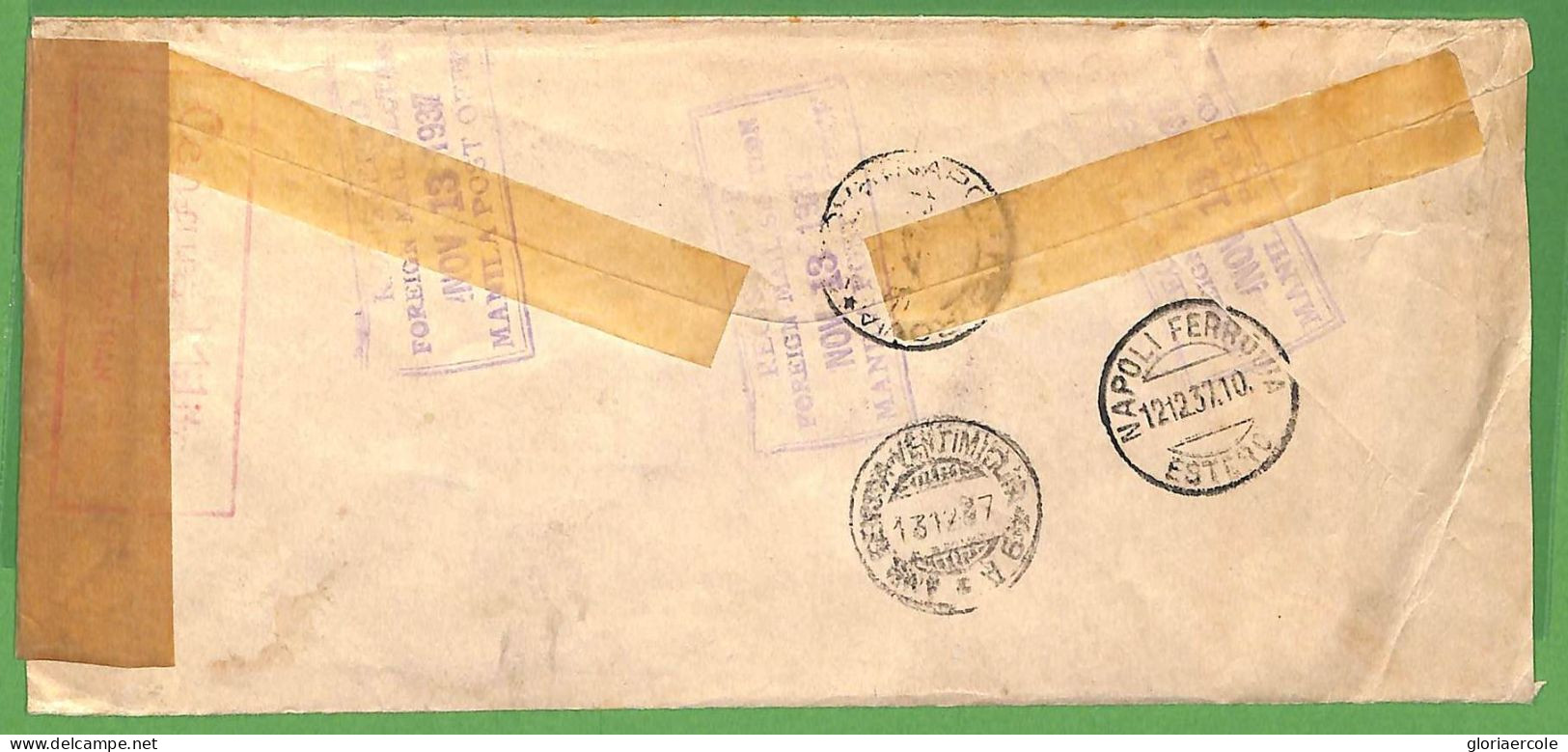 ZA1560 - USA Phillipines - POSTAL HISTORY - Cover To SPAIN - Spanish CENSOR 1937 - Storia Postale