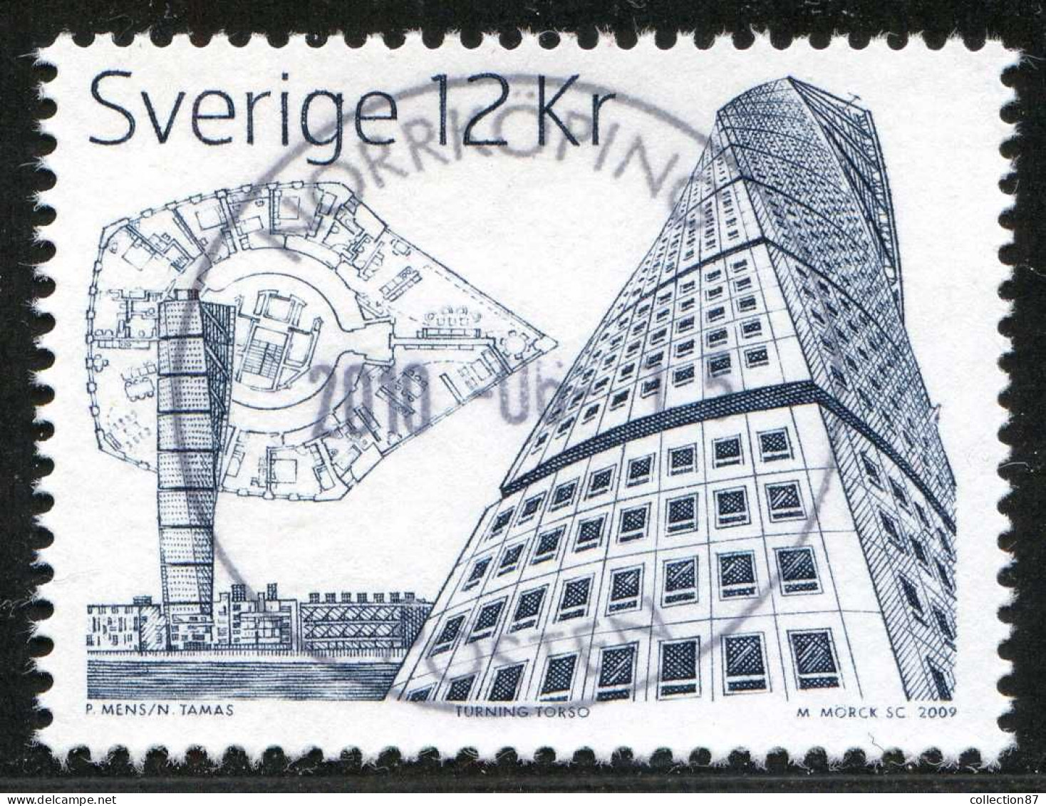 Réf 77 < SUEDE < Yvert N° 2687 Ø Dent 4 Cotés < Année 2009 Used < SWEDEN < Architecture < Constructions Suédoises - Used Stamps