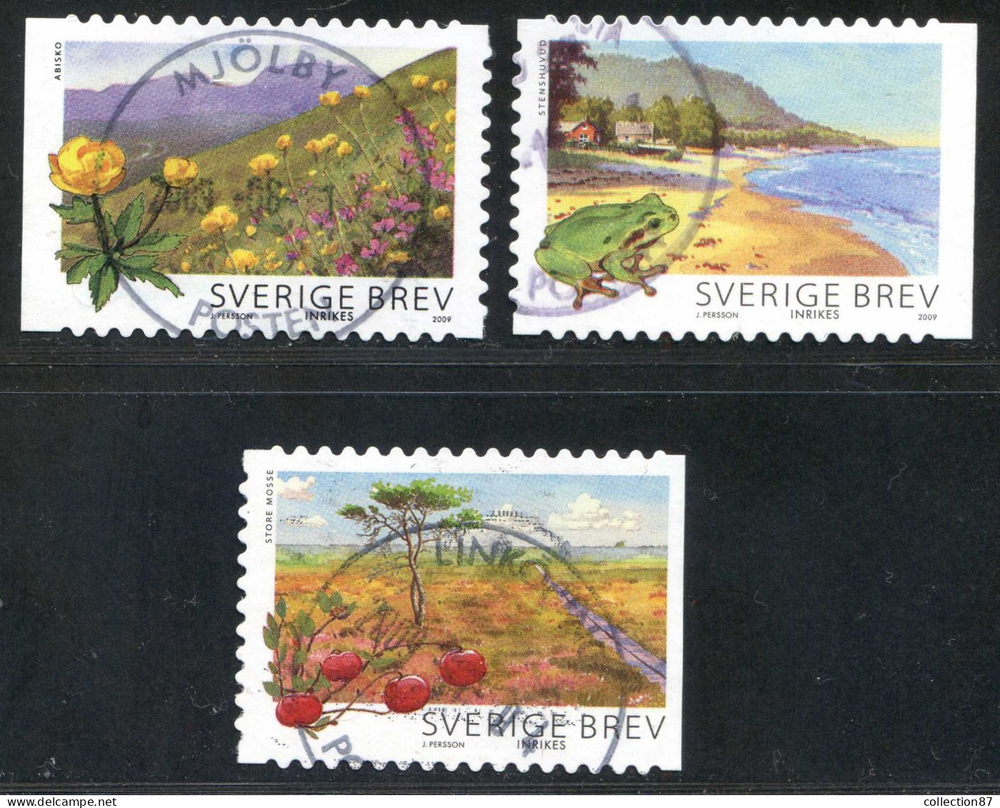 Réf 77 < SUEDE < Yvert N° 2689 + 2690 + 2692 Ø < Année 2009 Used < SWEDEN < Grenouille Parcs Nationaux - Used Stamps