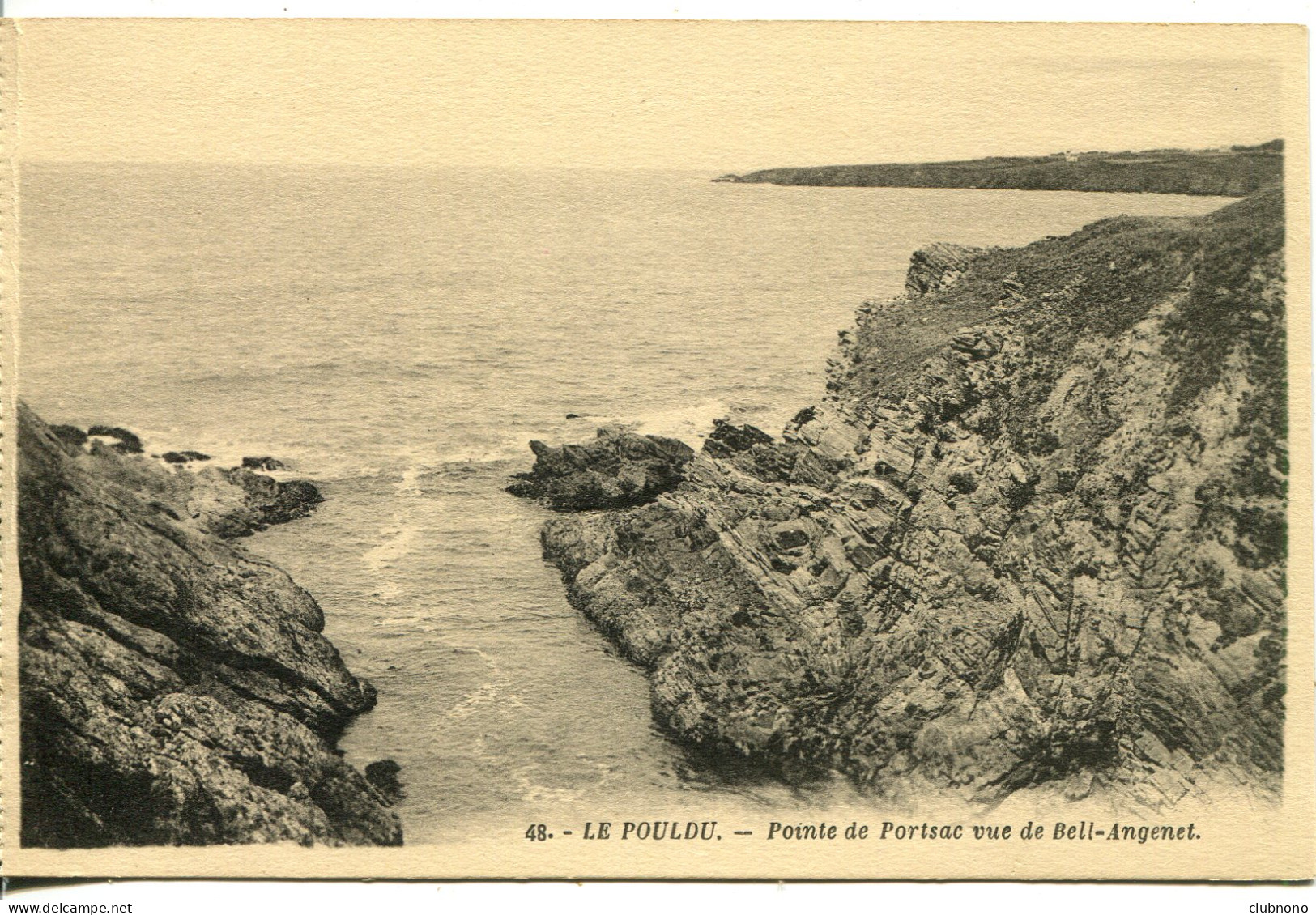 CPA  - LE POULDU -  POINTE DE PORTSAC VUE DE BELL-ANGENET (IMPECCABLE) - Le Pouldu