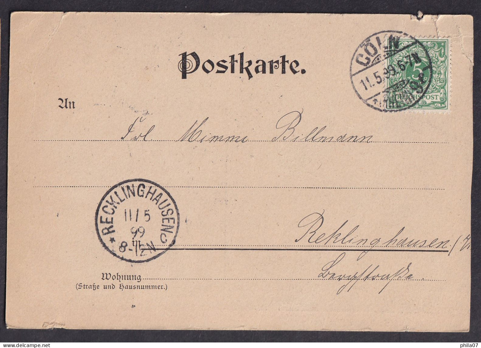 Gruss Aus Coln / Lindenwirthin Du Junge / Desin No. 241 / Year 1899 / Long Line Postcard Circulated, 2 Scans - Saluti Da.../ Gruss Aus...