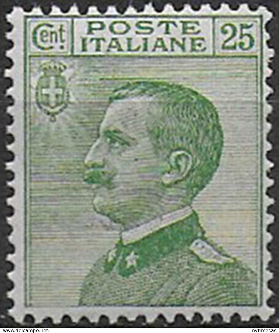 1927 Italia VE III Effigy 25c. Green MNH Sassone N. 219 - Otros & Sin Clasificación