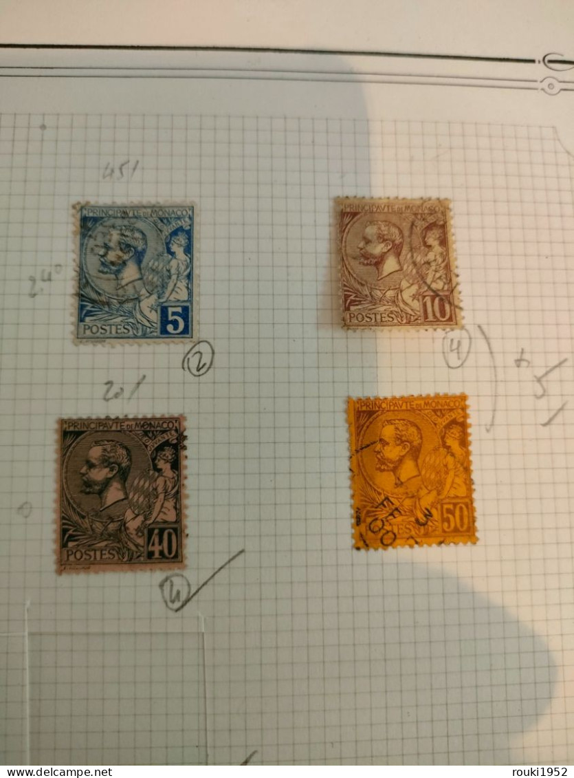 Timbres Monaco 1891 : 11/12/13/14/15/16/17/18/19/20 HT. - Gebraucht