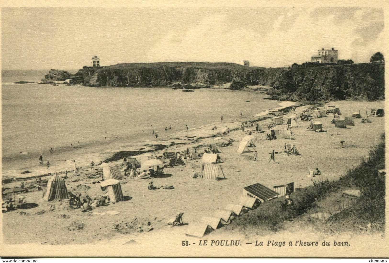 CPA - LE POULDU - LA PLAGE A L'HEURE DU BAIN - Le Pouldu