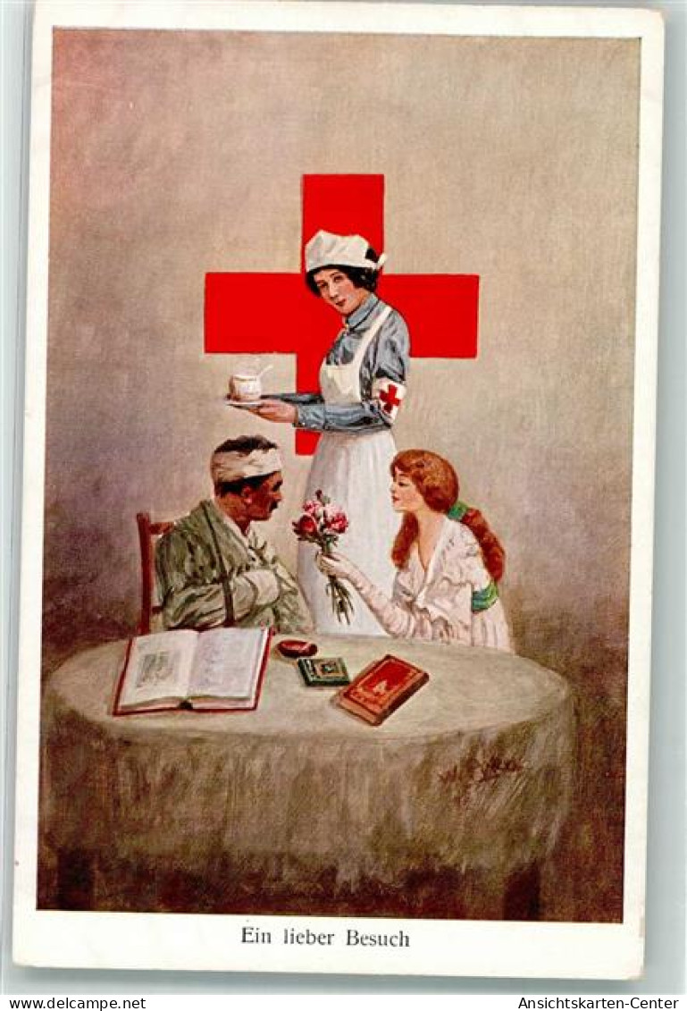 10680701 - Ein Liebe Besuch , Krankenschwester Verwundeter Sign. Pyka W. - Rotes Kreuz