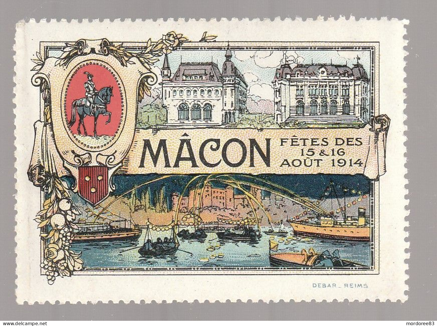 VIGNETTE MACON FETES DE 15&16 AOUT 1914 NEUF** - Toerisme (Vignetten)