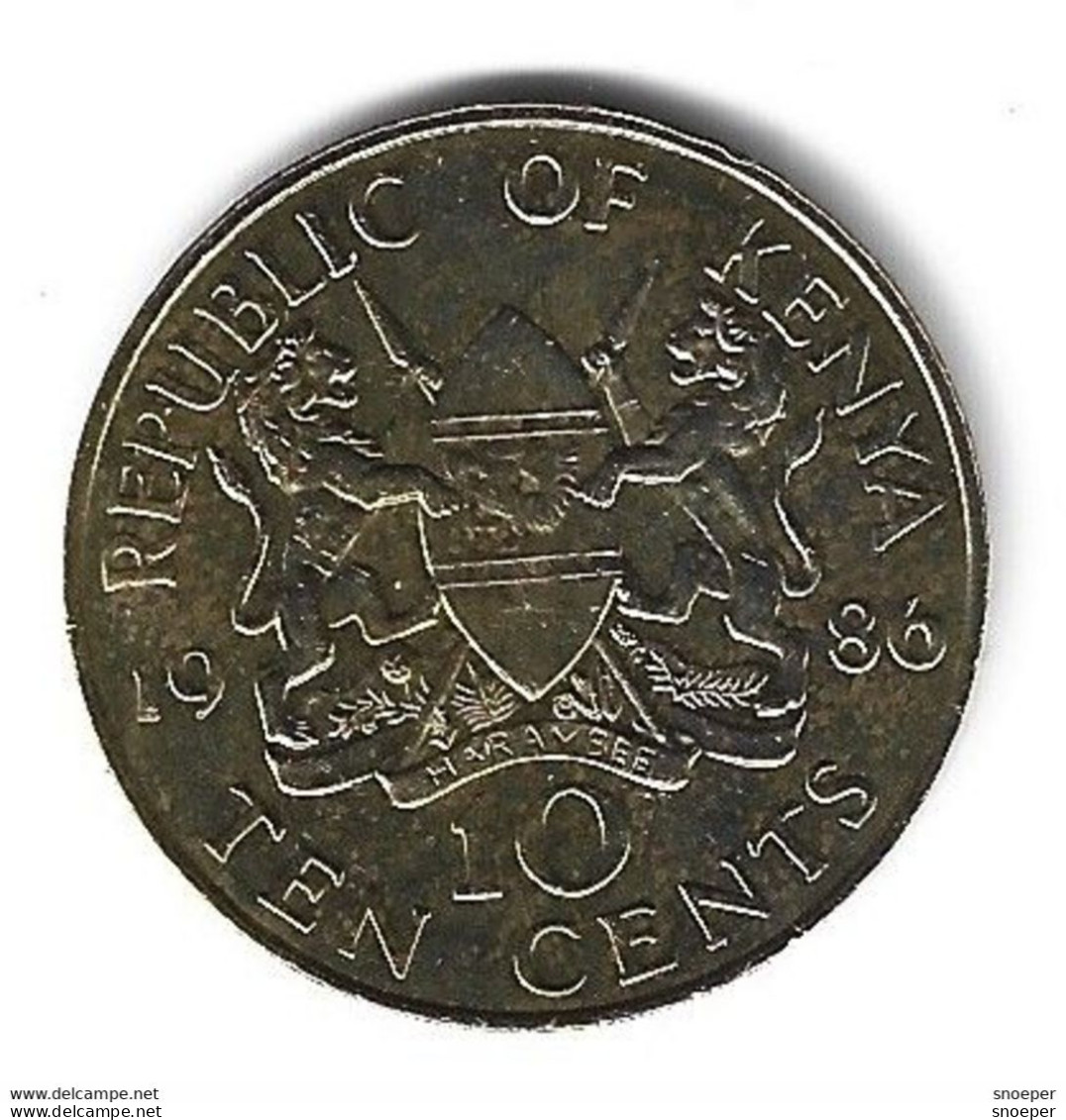 *kenya 10 Cents 1986  Km 18  Unc/ms63 - Kenya