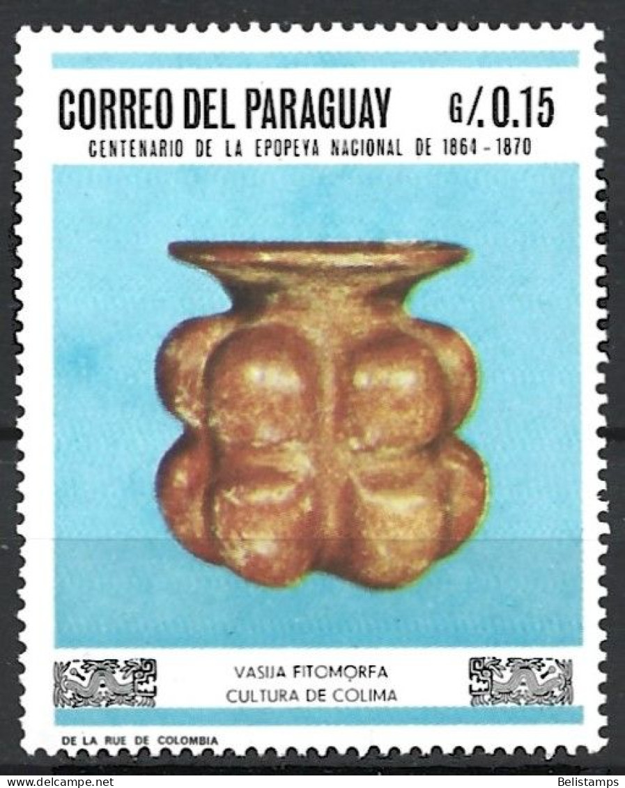 Paraguay 1967. Scott #1061 (MH) Knobbed Vessel, Colima - Paraguay