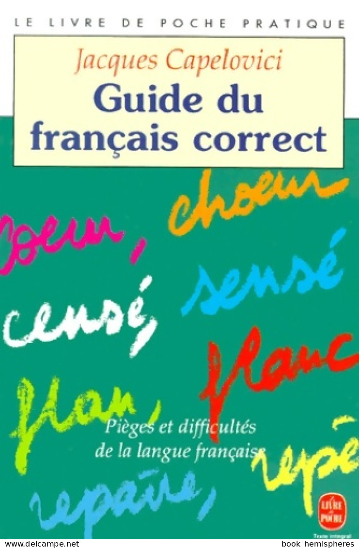 Guide Du Français Correct (2001) De Jacques Capelovici - Dictionnaires