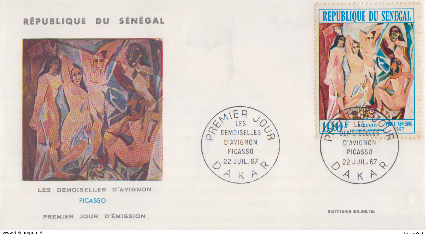 Enveloppe  FDC  1er  Jour   SENEGAL    Les  Demoiselles  D' Avignon    Oeuvre   De   PICASSO    1967 - Picasso