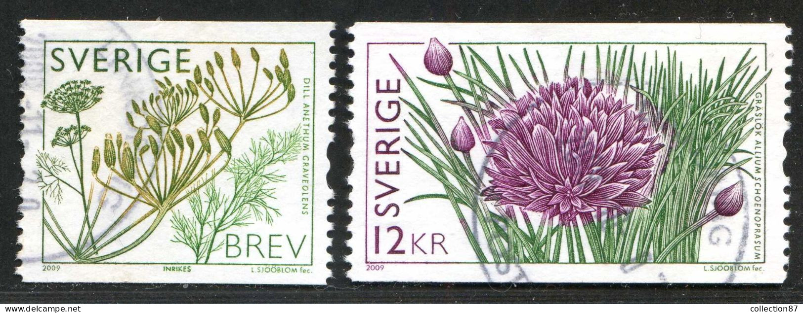 Réf 77 < SUEDE < Yvert N° 2701 à 2702 Ø < Année 2009 Used SWEDEN < Aneth Et Ciboulette - Used Stamps