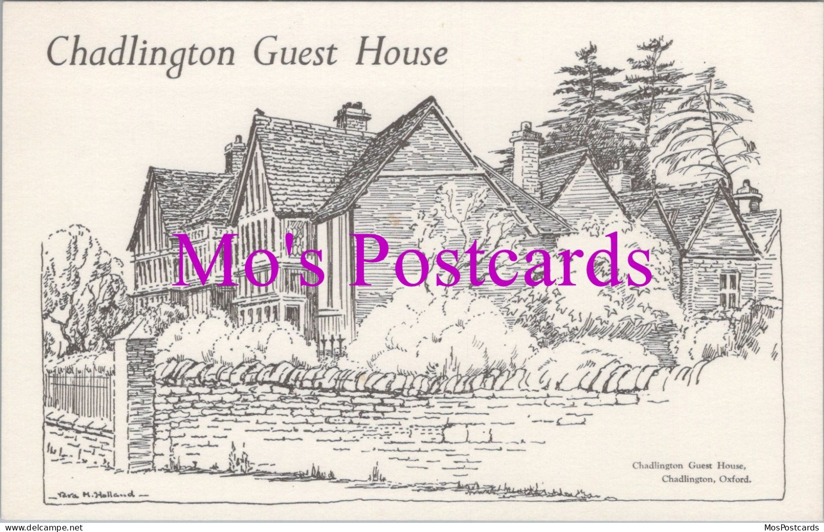 Oxfordshire Postcard - Chadlington Guest House. Artist Vera.M.Holland  DZ51 - Altri & Non Classificati