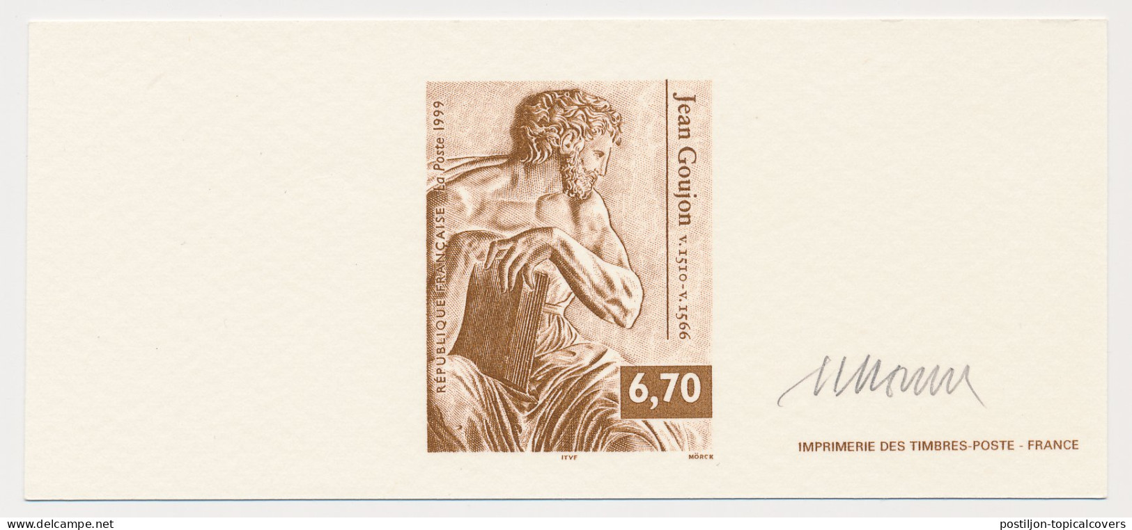 France 1999 - Epreuve / Proof Signed By Engraver Jean Goujon - Sculptor - Saint Luke - Bible - Agricoltura