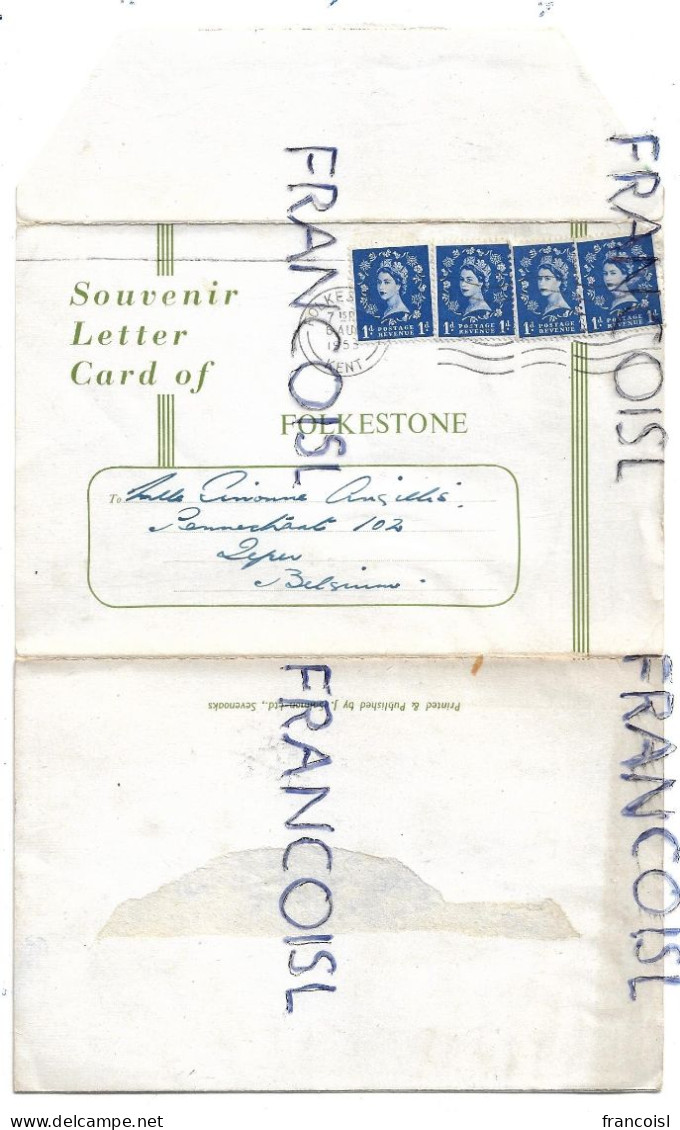 Souvenir Letter Card Of Folkestone. 6 Vues - Folkestone
