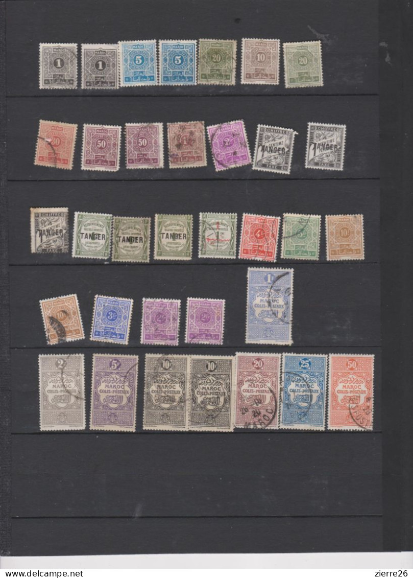 Maroc  Lot   30 Timbres Taxe Colis Postaux  Envoi Sans Les Feuilles France Port Offert - Timbres-taxe