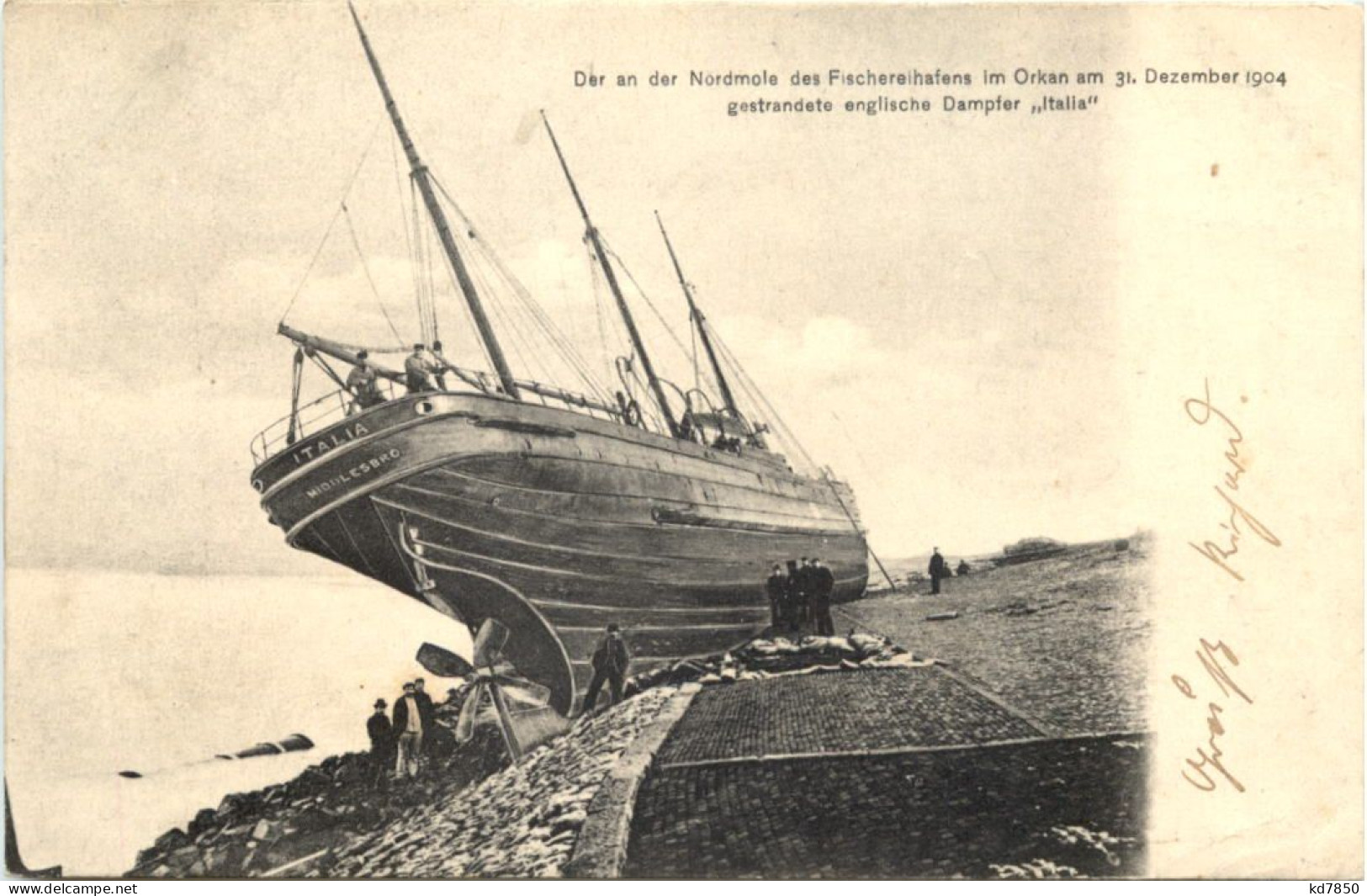 Bremerhaven - Im Orkan Gestrandeter Dampfer Italia 1904 - Bremerhaven