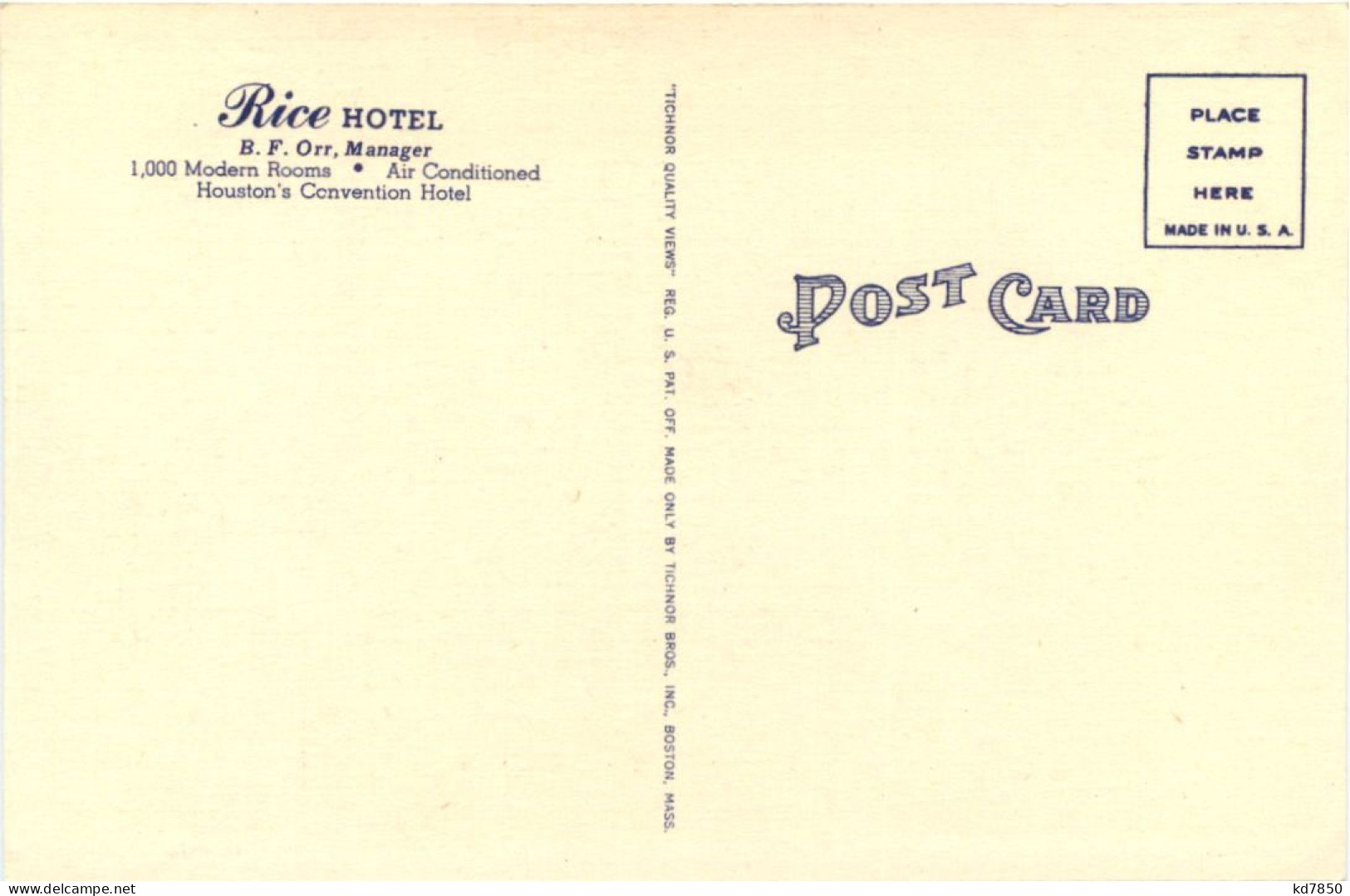 Houston - Rice Hotel - Autres & Non Classés