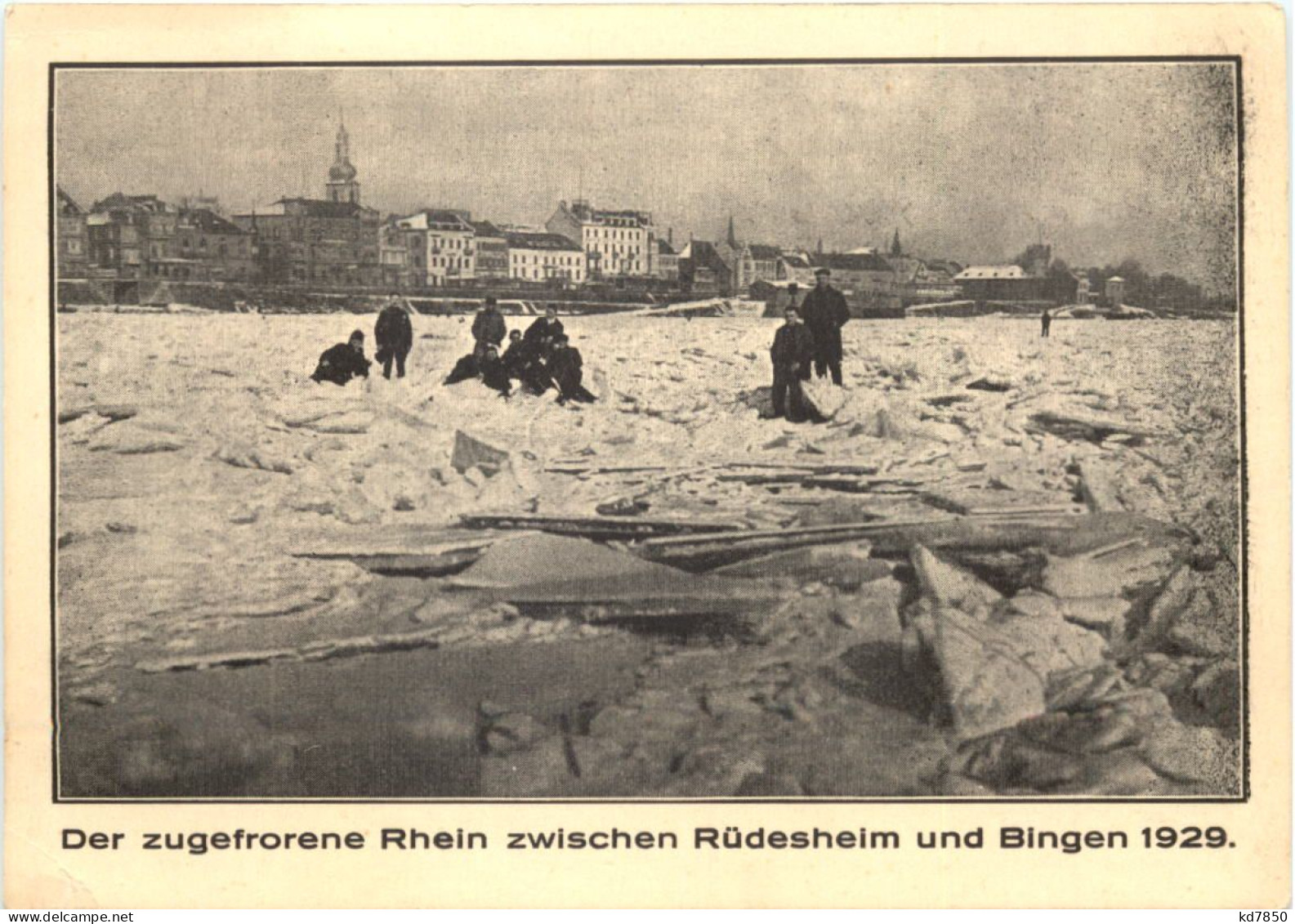 Zugefrorene Rhein Zwischen Rüdesheim Und Bingen 1929 - Bingen