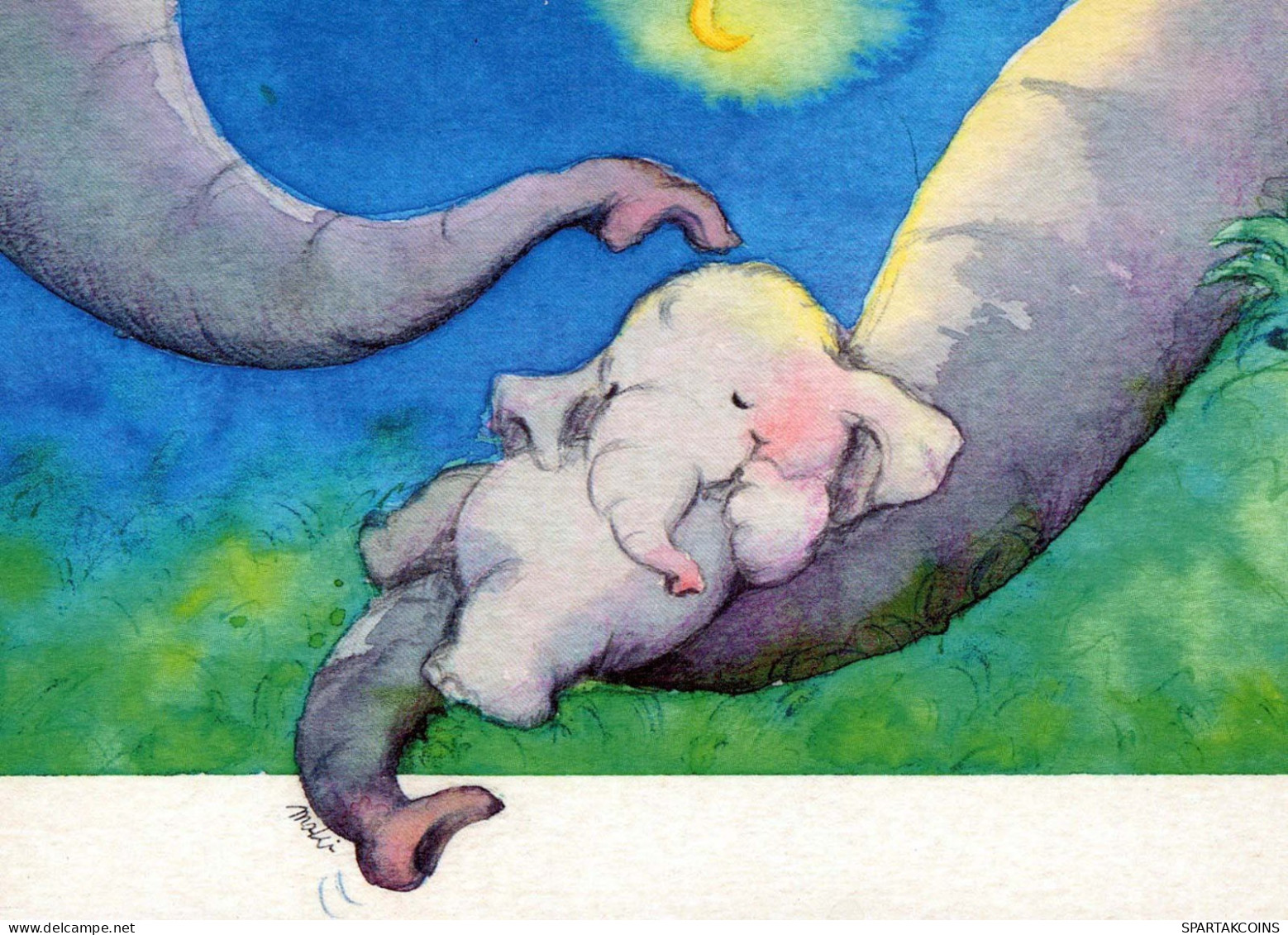 ELEFANTE Animale Vintage Cartolina CPSM #PBS752.IT - Éléphants