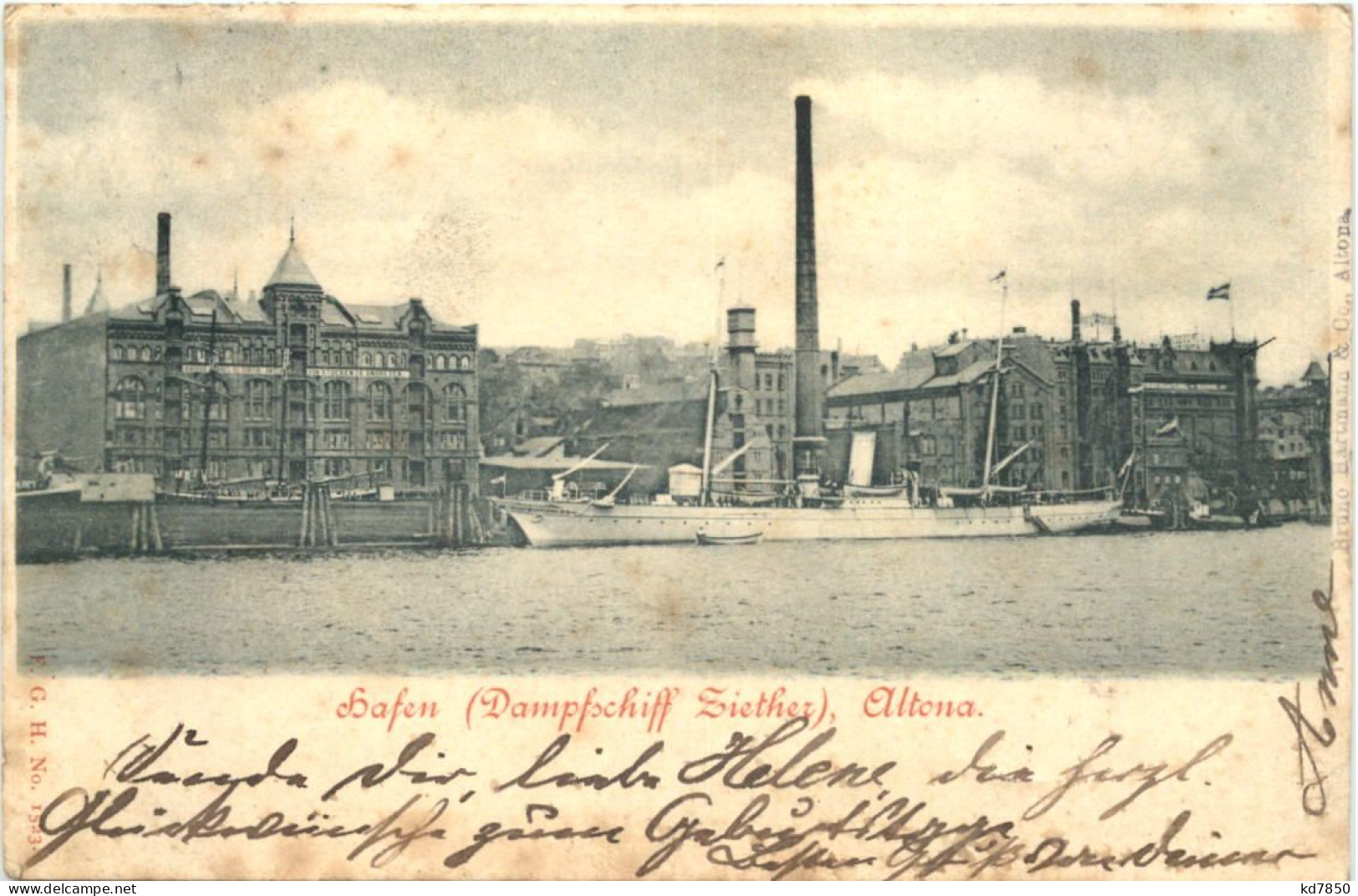Hamburg - Altona - Dampfschiff Ziether - Altona