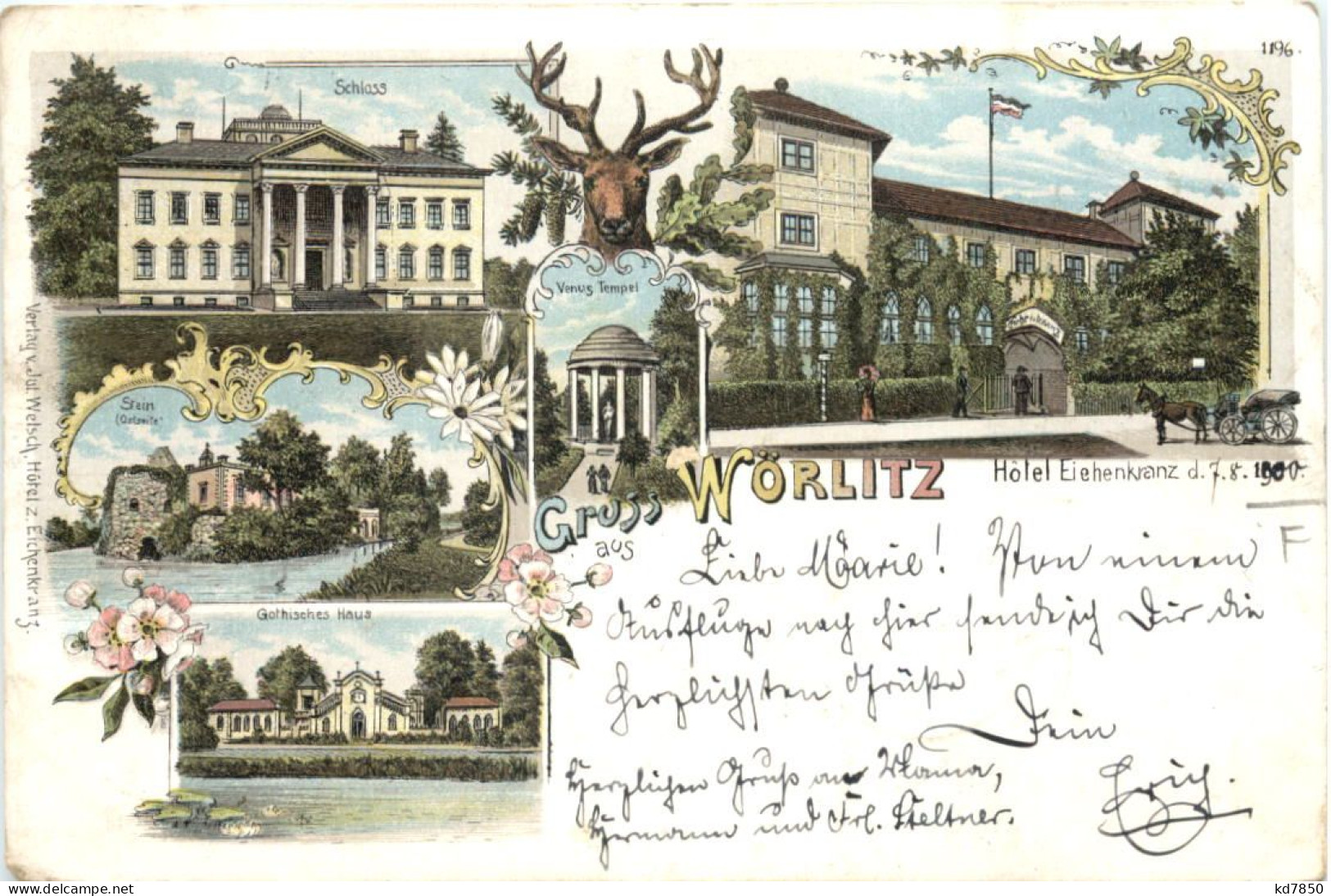 Gruss Aus Wörlitz - Hotel Eichenkreuz - Litho - Woerlitz