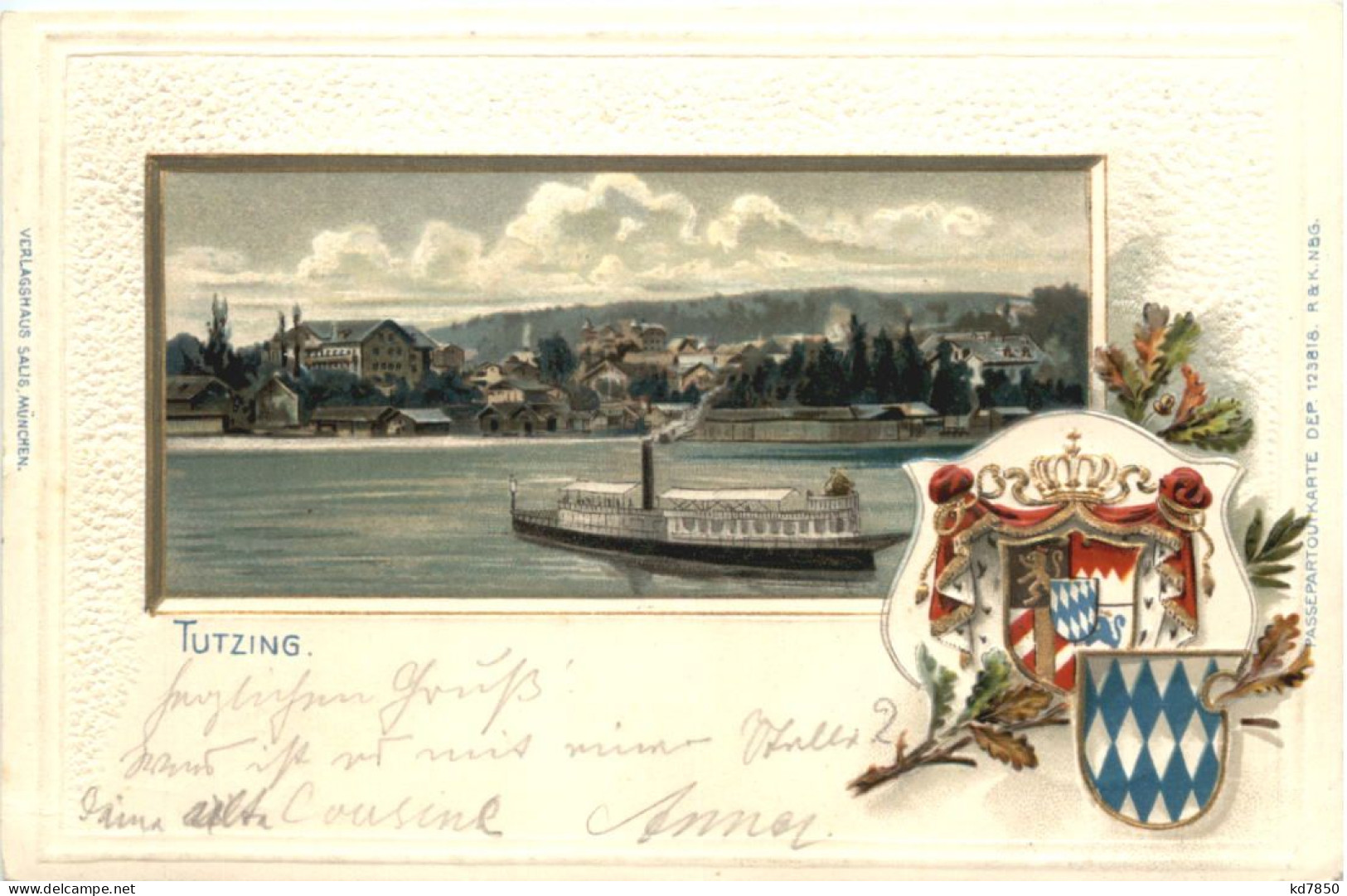 Tutzing - Litho Prägekarte - Tutzing