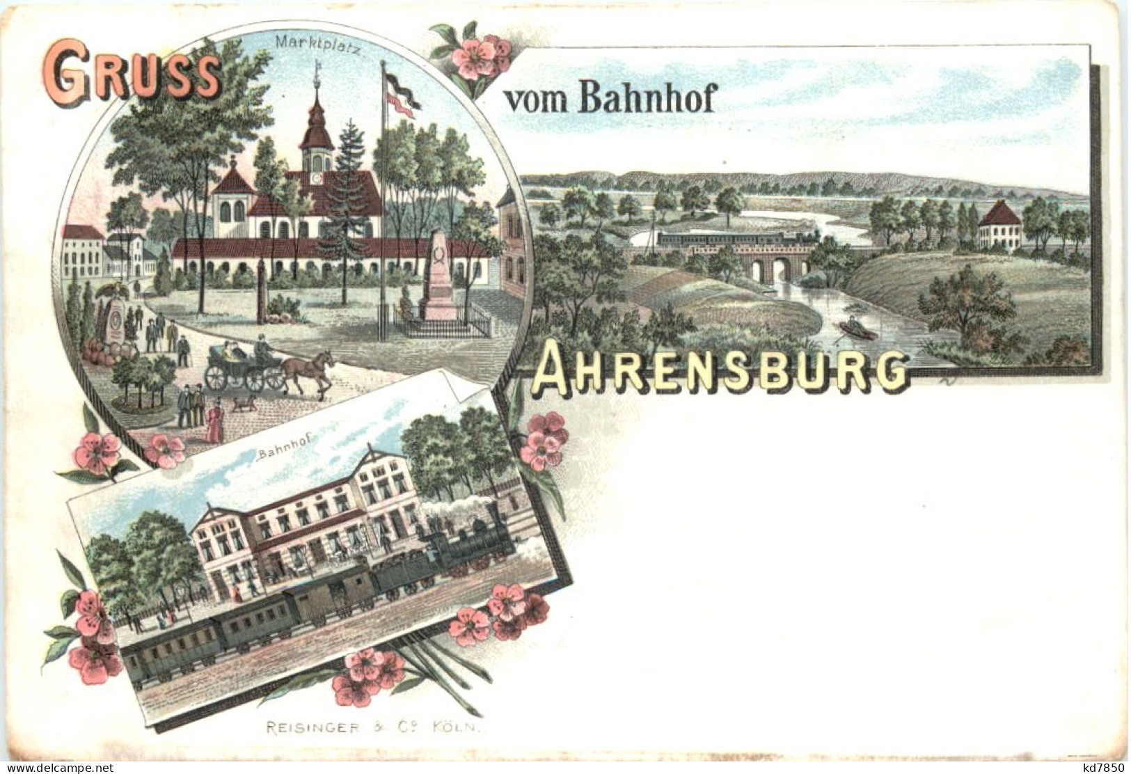 Gruss Vom Bahnhof Ahrensburg - Litho - Ahrensburg