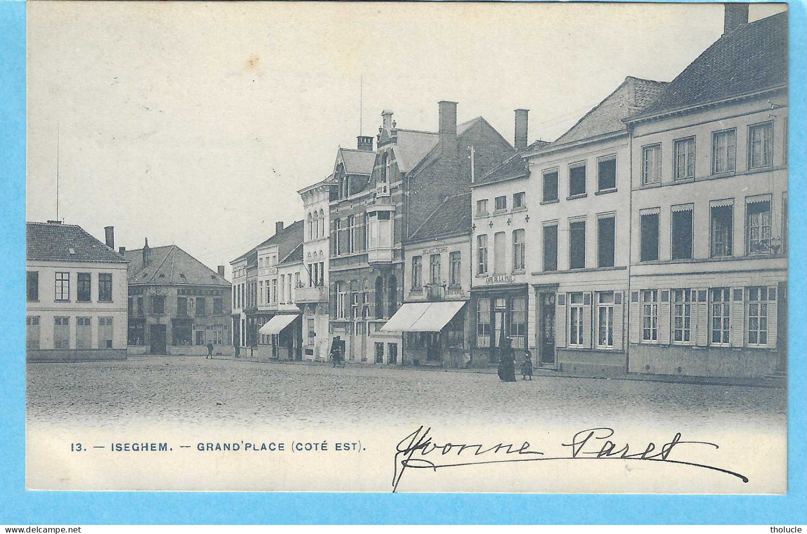 Izegem-Iseghem-1908-Grand'Place (coté Est)-Café De La Paix--Uitg.Photo.H.Bertels, Bruxelles - Izegem