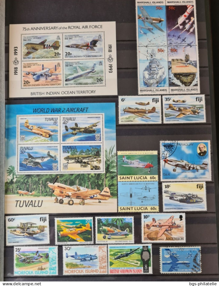 Collection De Timbres Sur Le Thème Des Avions. - Collections (without Album)