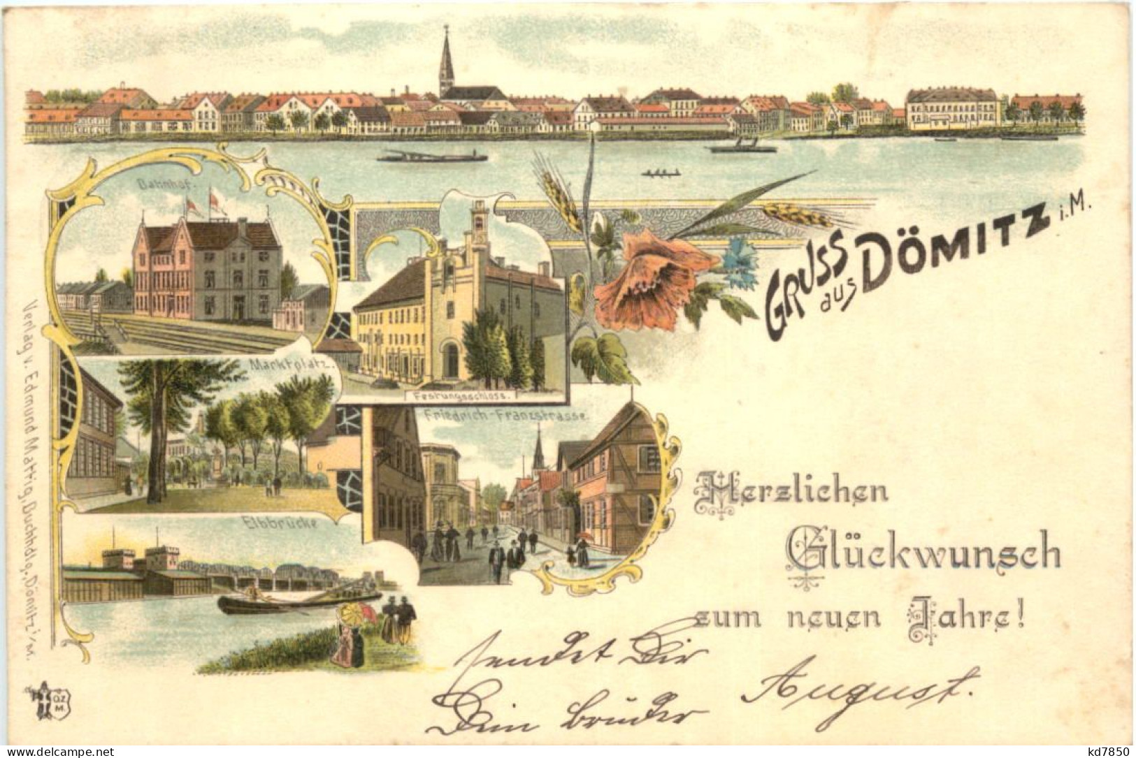 Gruss Aus Dömitz - Litho - Ludwigslust