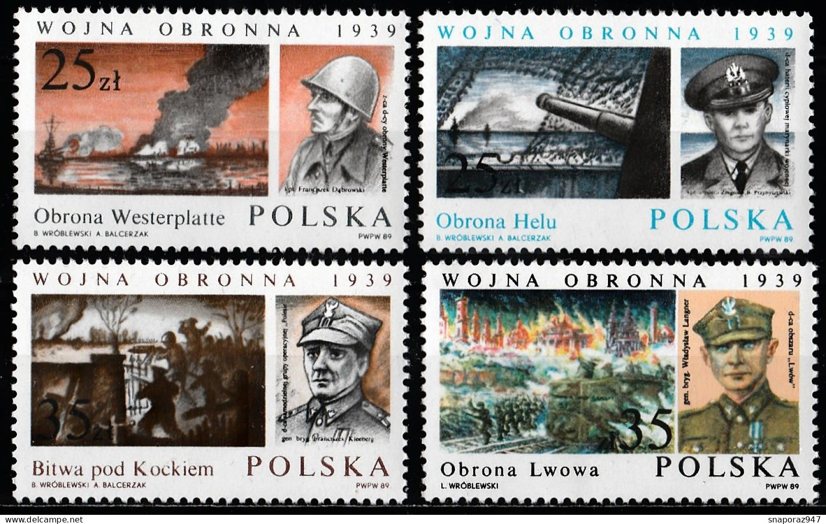 1989 Polonia 1th Anniversary End Of The World War Set MNH** Tr159 - Militares
