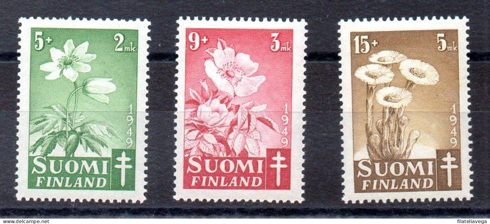 Finlandia Serie Nº Yvert 349/51 ** FLORES (FLOWERS) - Unused Stamps