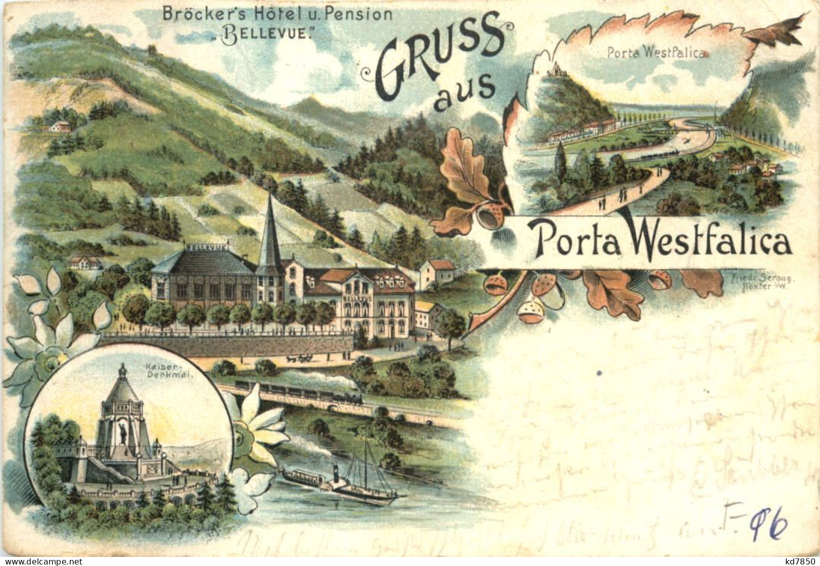 Gruss Aus Porta Westfalica - Litho - Porta Westfalica