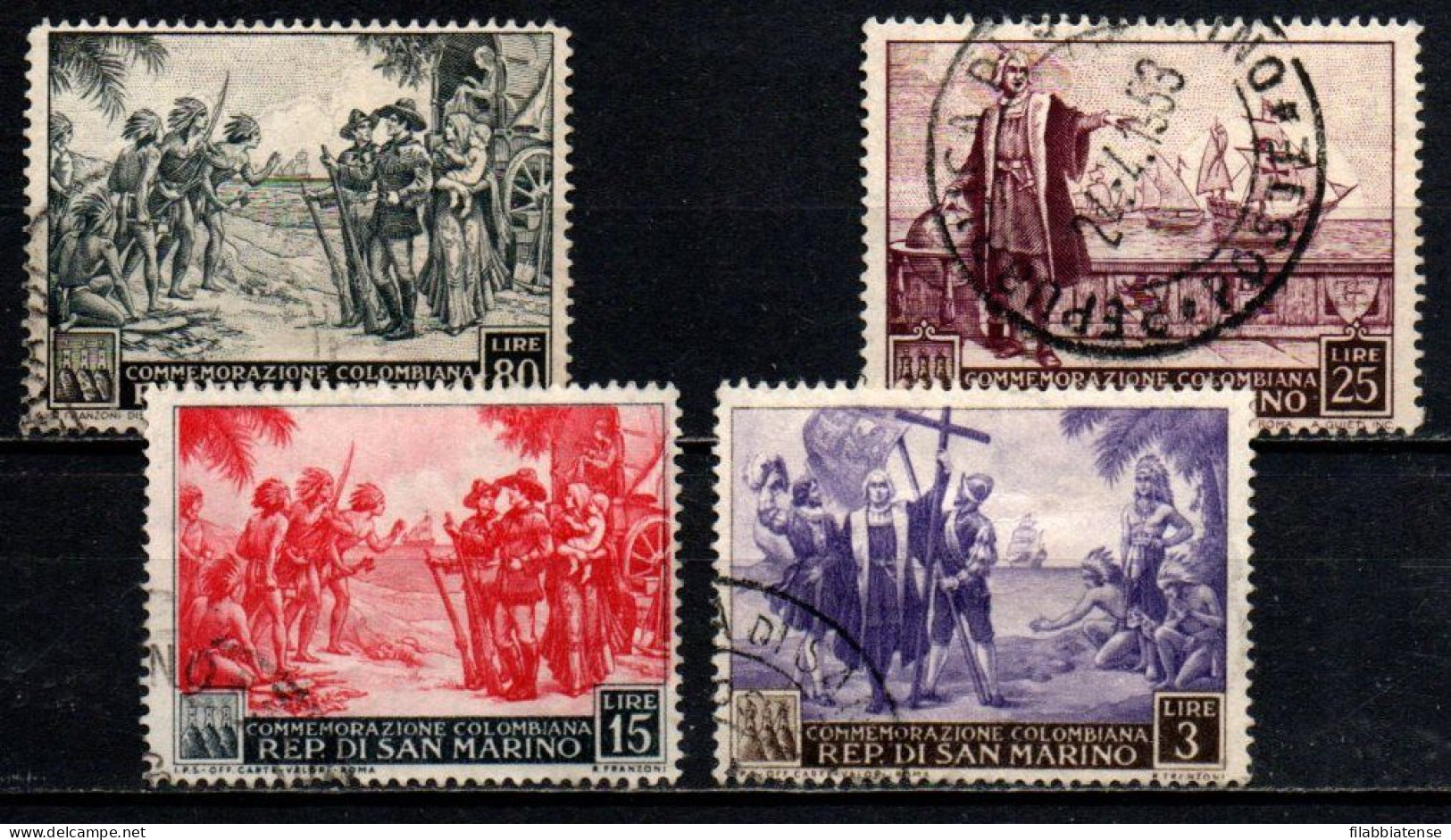 1952 - San Marino 374 + 378 + 380 + 382 Cristoforo Colombo   ++++++ - Usati