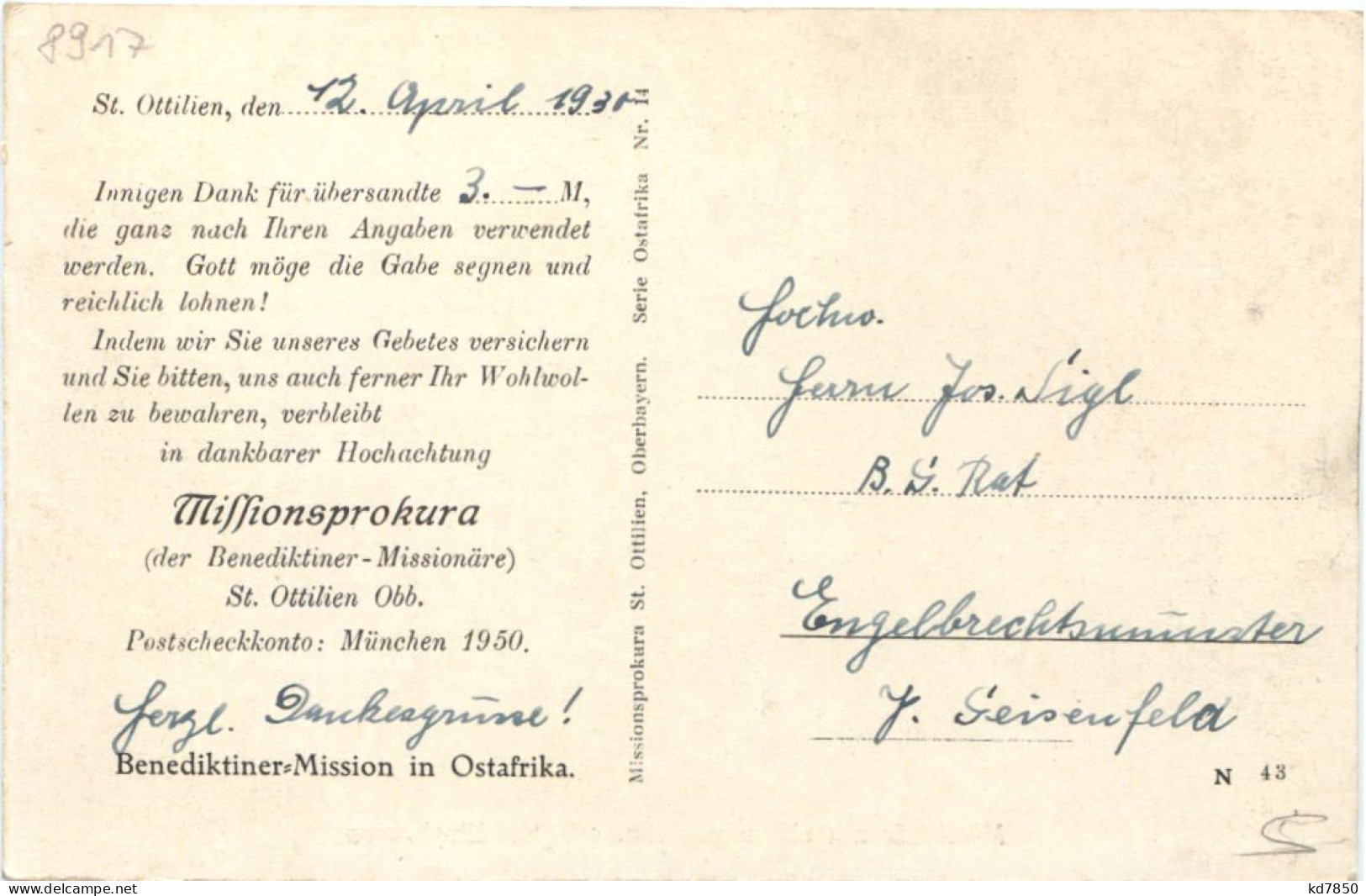 DOA - Benediktinermissionäre Von St. Ottilien - Jagd - Ehemalige Dt. Kolonien