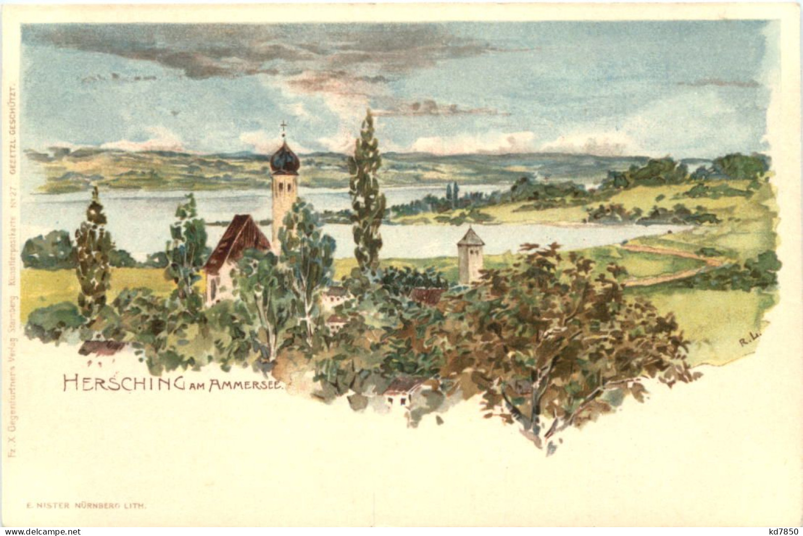 Hersching Am Ammersee - Litho - Herrsching