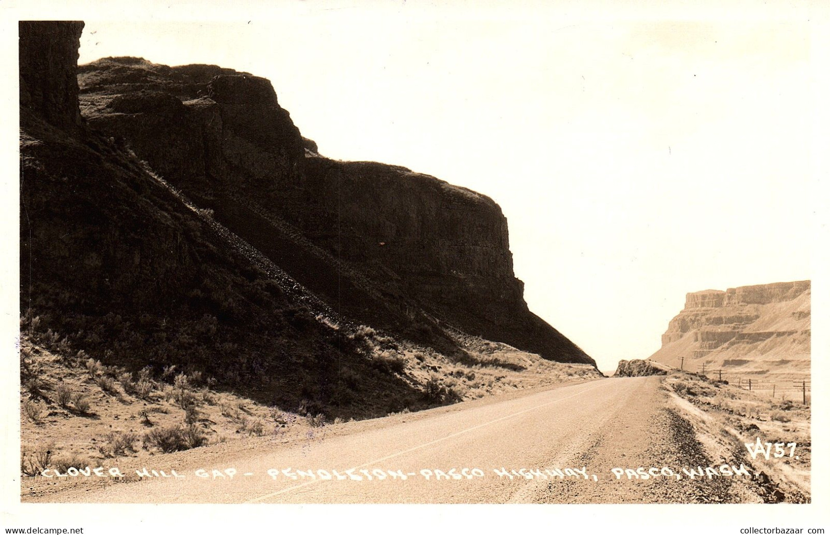 Clover Hill Gap Pendleton Pasco Highway Pasco Washington Mountains Vines RPPC Ca 1930 - Other & Unclassified